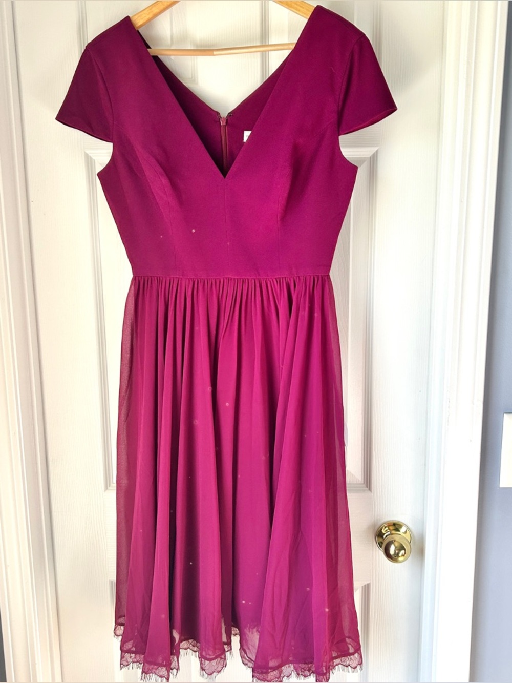 Dress the Population Corey Chiffon Fit and Flare Dress